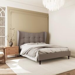 Seconique Verona 5' King Bed in Brown Fabric