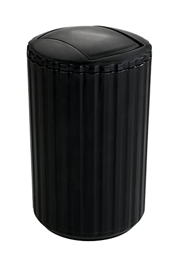 Allstar Minas Swinging Lid Bucket Black Cosmetic Bin Black