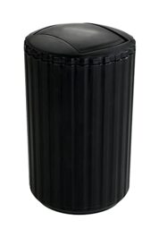 Allstar Minas Swinging Lid Bucket Black Cosmetic Bin Black