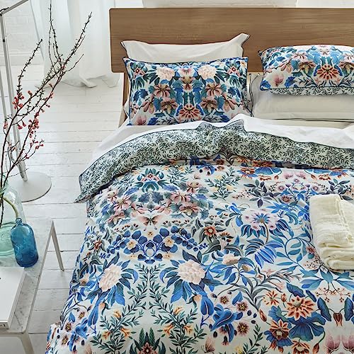 Printed Cotton Percale Duvet Cover, Ikebana Damask, 240 x 220 cm, Designers Guild