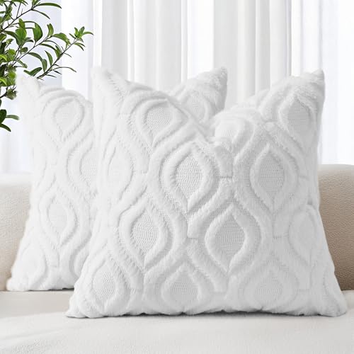 decorUhome Set of Faux Fur Cushion Covers 45x45 cm, Decorative