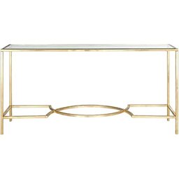 SAFAVIEH Glam Accent Table with Iron Legs, in Gold and Clear, 41 X 160 X 81.28