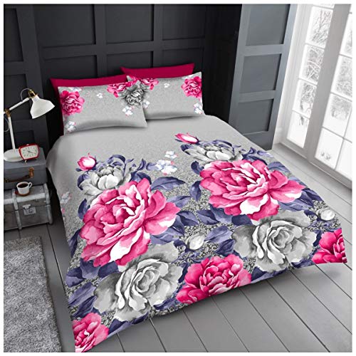 Gaveno Cavailia Luxurious Aubrey Bed Set with Duvet Cover and Pillow Cases, Polyester-Cotton, Grey, King