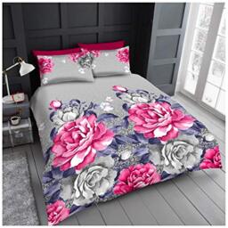 Gaveno Cavailia Luxurious Aubrey Bed Set with Duvet Cover and Pillow Cases, Polyester-Cotton, Grey, King