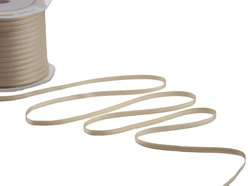 Furlanis - Double Satin Ribbon, Decoration, Gift, Christmas Packing, Wedding, Party, Made in Italy - Beige, 3 mm x 100 m