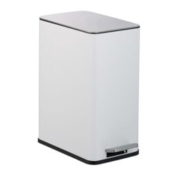 Relaxdays Bathroom Pedal Bin, 10 Litres, Soft-Close Lid, Removable Inner Bucket, Metal, Sanitary Waste Disposal, White