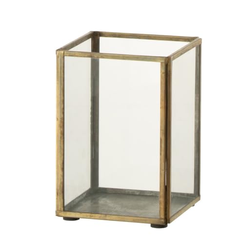 J-Line Tealight Holder - Glass/Metal - Bronze - Small