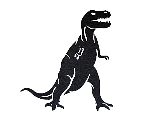 Homemania Dinosaur Decoration Wall Mount Book Stand with Shelves Black Metal 64 x 0.15 x 70 cm, 64 X 0.15 X 70cm