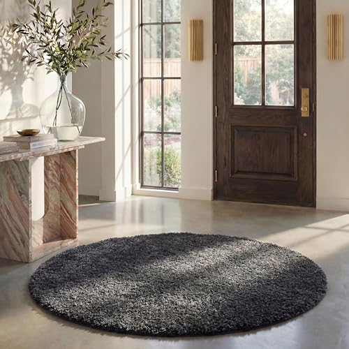 Safavieh Shag Rug for Living Room, Dining Room, Bedroom - August Shag Collection, Short Pile, in Charcoal, 200 X 200 cm