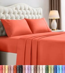 Utopia Bedding King Sheets - 4 Piece Bedding - Brushed Microfiber - Shrinkage and Fade Resistant - Easy Care (King, Coral)