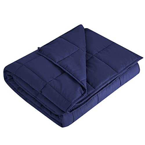 "L'AGRATY Weighted Blanket - 40""x60"" 7lbs Cooling Breathable Microfiber Material with Glass Beads Small Blanket All-Season Summer Fall Winter Soft Thick Comfort"