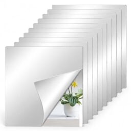 10 Pack Acrylic Mirror Tiles,Self Adhesive Mirror Tiles,30x30cm