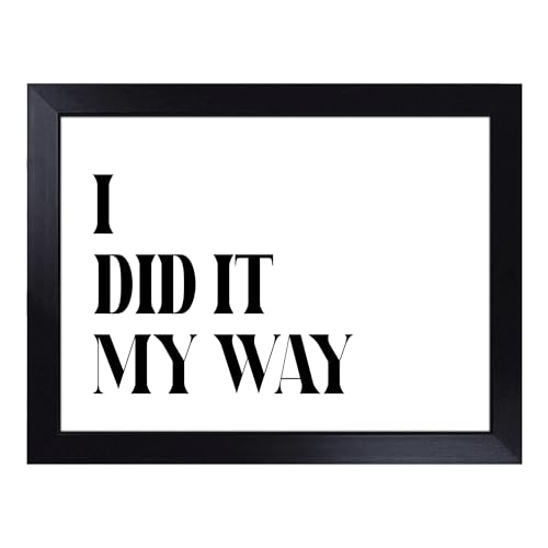 Lap Tray with Bean Bag Cushion, I Did it My Way Typography Quote - Handmade in the UK, Raised Wooden Edge, Padded Cushion, Heat-Resistant Wipe-Clean Surface, for Meals, Laptops and Crafts