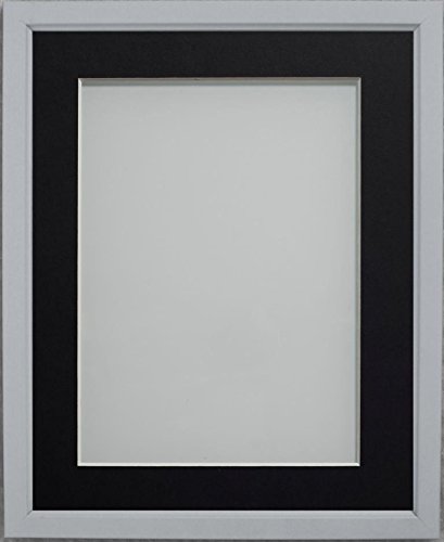 Frame Company Drayton Range 12x10-inch Grey Picture Photo Frame with Black Mount For Image Size 6x4-inch