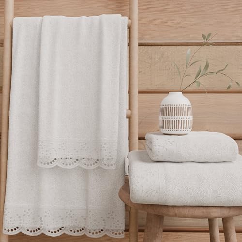PETTI Artigiani Italiani - 100% Cotton Terry Bath Towels, 1+1 Towel Set, 2 Pieces, 1 Face Towel and 1 Hand Towel, White