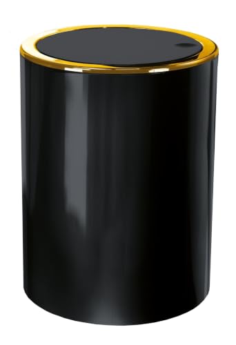 Kleine Wolke Golden Clap Cosmetic Bin 5 Litres Black