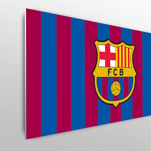 fan decor Licensed Décor FC Barcelona Single Headboard - 100cm (w) x 75cm (h) - Full Colour Crest on Brand RED and Blue