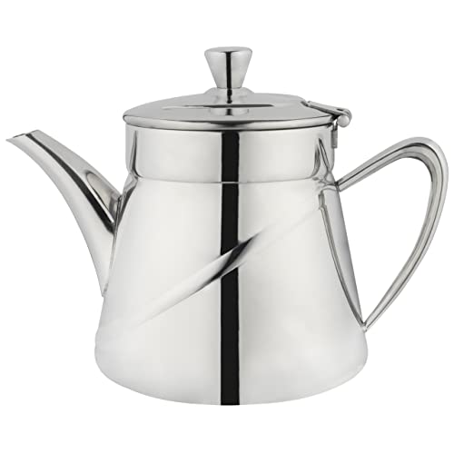 Caf?? Ol?? ABT-018 Arabica Plain Tea Pot with Cool Touch Knob and Handle 18/10 Stainless Steel Mirror Polished, Silver