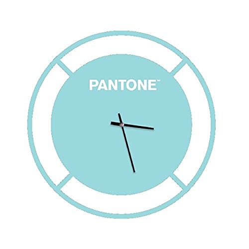Homemania Round Wall Clock for Living Room Kitchen Office Blue White Metal 40 x 0.15 x 40 cm, Dimension du Produit: L40xP0,15xA40 cm, 1 kg