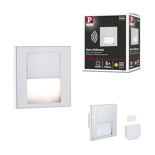 Paulmann 80000 LED Recessed wall luminaire Tsaro Square 80x36mm 1W 80lm 230V 2700K Chrome matt