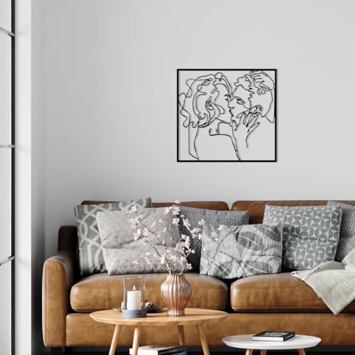 Stylish Black Decorative Metal Wall Accessory, 64 x 60 cm, 100% Metal, 1.2 mm Thickness, Perfect for Modern Home Decor and Unique Wall Art
