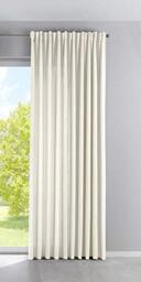 "Gardinenbox Palermo Opaque Curtain 250 x 300 cm Cream, Unlined, Blackout, Machine Wash, Living Room, 100% Polyester, Cream, W 100"" x L 118.1"", Country Rustic, Tieback"
