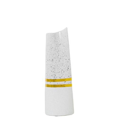Alexandra House Living Vase White Silver Ceramic 10 x 10 x 31 cm