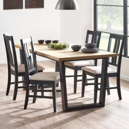 Julian Bowen Hilton Oak Veneer Dining Table, Black - H75 x W180 x D90cm