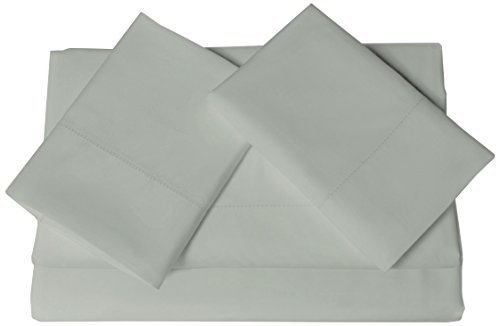 Tribeca Living Egyptian Cotton Sateen 800 Thread Count Hemstitched Deep Pocket Sheet Set, California King, Silver Grey