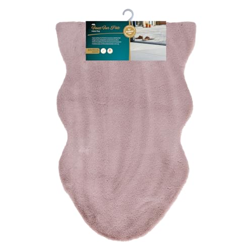 JVL Faux Fur Pelt Rug 60 x 90 cm – Soft Decorative Area Rug for Bedroom or Living Room, Pink