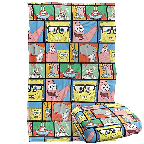 popfunk Spongebob Spongebob Tile Pattern Silky Touch Super Soft Throw Blanket 91 x 147 Cm