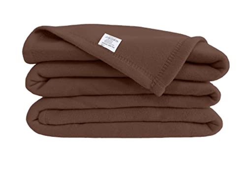 Poyet Motte poleco Polyester Fleece Blanket Chocolate, polyester, chocolate, 240x220 cm