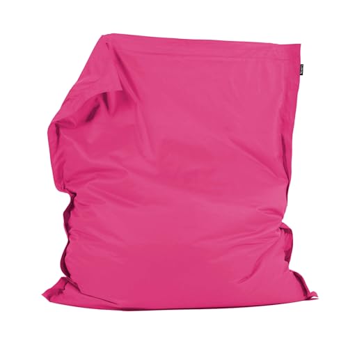 Bean Bag Bazaar Giant Outdoor Bean Bag, Pink, Outdoor Floor Cushion with Water Resistant Fabric, Large Beanbag with Filling Included, 180cm x 140cm, Sun Lounger, Garden Chair, Garden Seating
