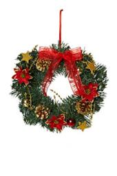 Heitmann Deco - Christmas Wreath - Door Wreath - Wall Wreath - Decorated Wreath Made of Pine Branches - Green, Red, Gold