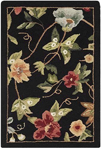 Safavieh Traditional Rug for Living Room, Dining Room, Bedroom - Chelsea Collection, Short Pile, in Black and Multicolor, 50 x 75 cm