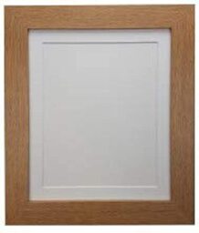 FRAMES BY POST Metro Oak Photo Picture Poster Frame with White Mount Plastic Glass A1 For Pic Size A2