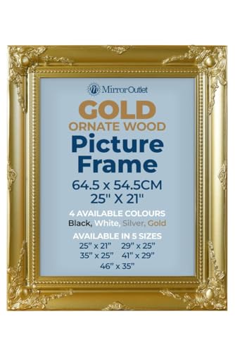 "MirrorOutlet The Antiquitus - Ornate Swept Gold Picture Frame 25"" X 21"" (64.5 x 54.5CM) Woode"