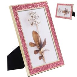 Kersiki Set of 2 Picture Photo Frames, Gold Frame Fits 5 by 7 Inch Picture,Metal Picture Frames Glitter Photo Display for Desk or Wall,Tabletop, Counterspace, Shelf (Pink Gold, 5 x 7 inch 2-Pack)