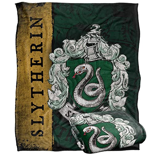 HARRY POTTER Blanket, 152 x 127 cm House Crest Slytherin Silky Touch Super Soft Throw Blanket