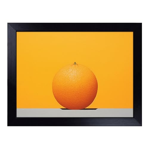 Lap Tray with Bean Bag Cushion, Orange Fruit Minimalism - Handmade in the UK, Raised Wooden Edge, Padded Cushion, Heat-Resistant Wipe-Clean Surface, for Meals, Laptops and Crafts