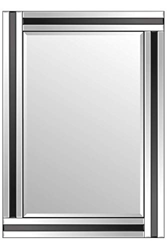 MirrorOutlet Black/Clear Triple Bevelled Venetian Mirror 100 x 71, 99x70