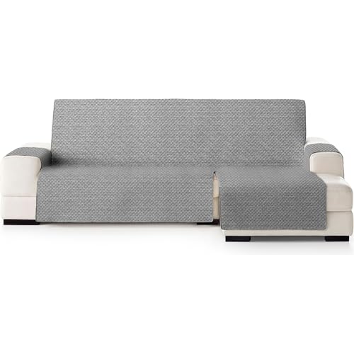 ECOMMERC3 - Chaise Longue Sofa Cover Normal Right - Versatile Fit and Easy to Place - Grey Right Chaise Longue Sofa Cover, Ideal for Partial Protection and Use with Pets