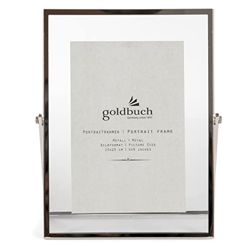 goldbuch Loft Metal Picture Frame with Stand, Portrait Frame for 1 Picture/Photo in 10 x 15 cm Format, Metal Picture Frame Approx. 16 x 20.5 x 1 cm, Silver Frame, 10 x 15 cm