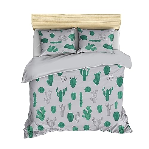 WELL HOME MOBILIARIO & DECORACIÓN Duvet Cover Set + 2 Pillowcases 240 x 220 cm White Green