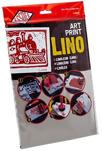 Essdee Art Print Linoleum (305 x 203 x 3.2 mm Lino Pack of 2),Multi-Colour, 305 x 203