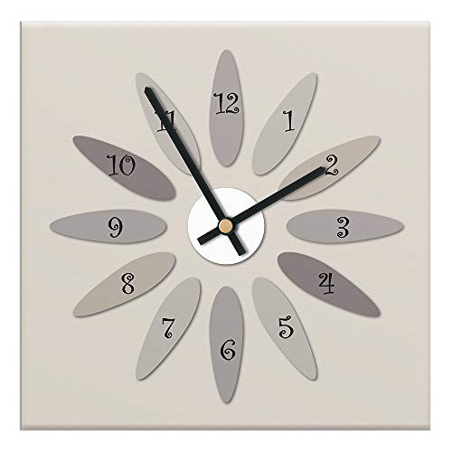 Mareli Wall Clock, Covered with matte laminated paper, printed, Gray, 30x30