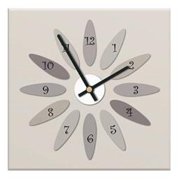 Mareli Wall Clock, Covered with matte laminated paper, printed, Gray, 30x30