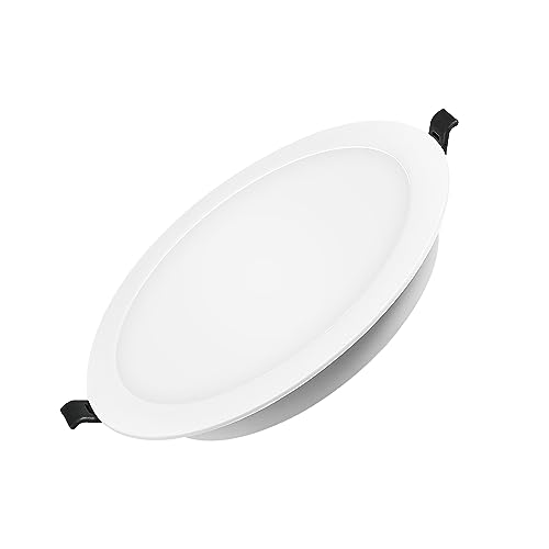 DC VOLTAGE 24W LED Ceiling Panel Light Round Ultra Slim Recessed Downlight 6000K Cool White Backlit Modern Ceiling Lamp for Home Office Kitchen Commercial Lighting Fixture (24W)