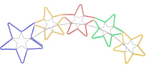 WeRChristmas 5 Star Christmas Silhouette Decoration, Multi-Colour, 190 cm, WRC-9589