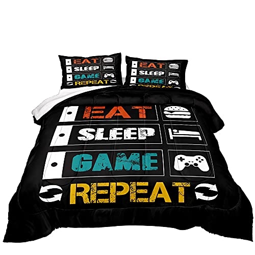 Z.Jian HOME Gaming Comforter Set for Kids, All Season Down Alternative Comforter - Game Controller Bedding for Boys (Comforter-Game33, Full)